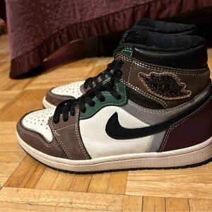 Jordan 1 Mid Multicolor Leather High-Top Sneaker - Men's